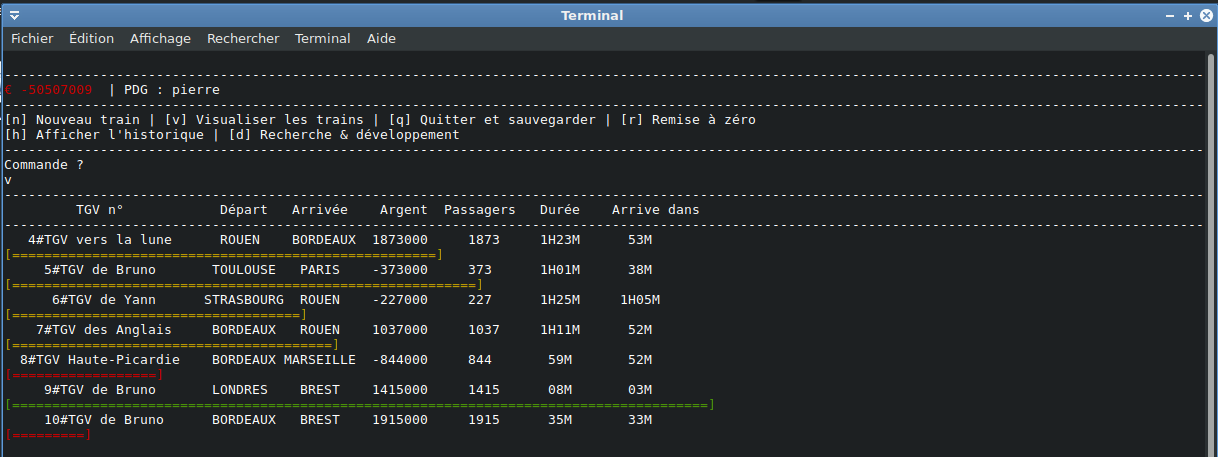 Gestion des trains